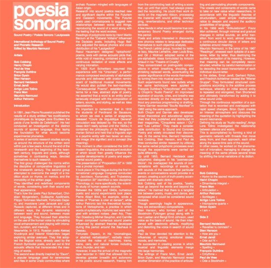 Cover for Poesia Sonora / Various · Poesia Sonora (LP) [Coloured edition] (2023)