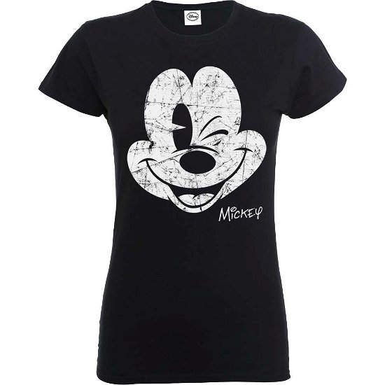 Cover for Mickey Mouse · Mickey Mouse Ladies T-Shirt: Beaten Face (T-shirt) [size XL] [Black - Ladies edition]