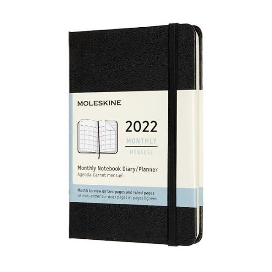 Cover for Moleskine 2022 12-Month Monthly Pocket Hardcover Notebook: Black (Paperback Book) (2021)