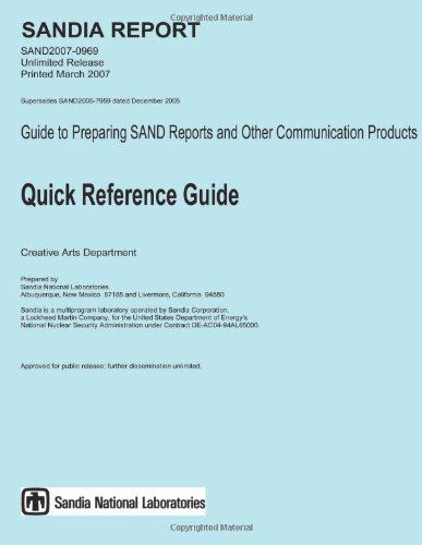 Cover for Sandi National Laboratories · Guide to Preparing Sand Reports and Other Communication Products (Paperback Book) (2012)