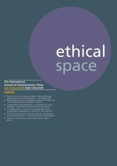 Cover for Richard Lance Keeble · Ethical Space Vol.13 Issue 4 (Paperback Book) (2016)