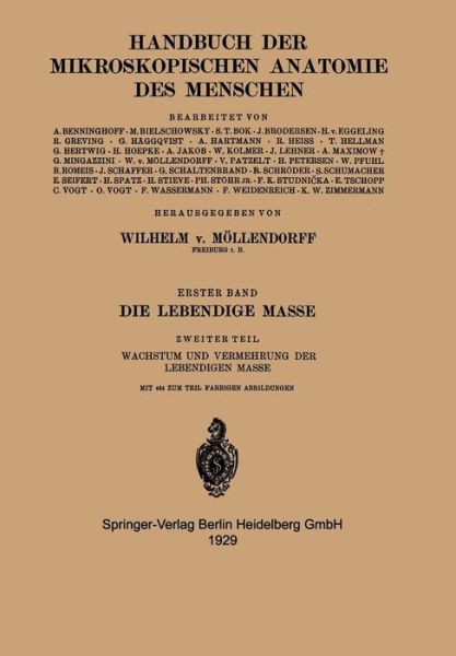 Cover for Dr Wassermann · Die Lebendige Masse: Zweiter Teil Wachstum Und Vermehrung Der Lebendigen Masse (Paperback Book) [1929 edition] (1929)