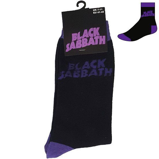 Black Sabbath Unisex Ankle Socks: Wavy Logo (UK Size 7 - 11) - Black Sabbath - Koopwaar - BLACK SABBATH - 5056170673945 - 