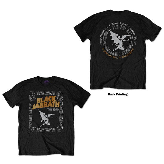 Black Sabbath Unisex T-Shirt: The End Demon (Back Print) - Black Sabbath - Produtos -  - 5056368629945 - 