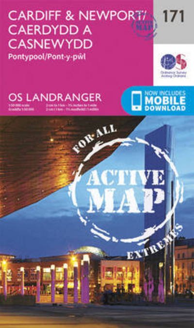 Cover for Ordnance Survey · Cardiff &amp; Newport, Pontypool - OS Landranger Active Map (Map) [February 2016 edition] (2016)