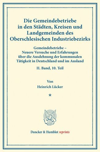 Cover for Lücker · Die Gemeindebetriebe in den Städ (Book) (2014)