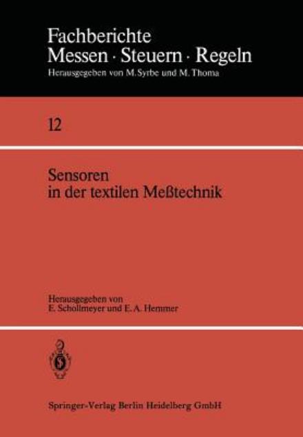 Cover for Eckhard Schollmeyer · Sensoren in Der Textilen Messtechnik (N/A) (1985)
