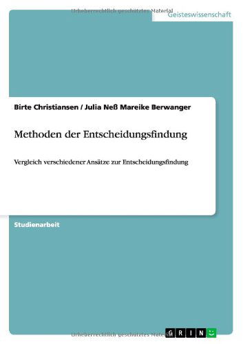 Cover for Christiansen · Methoden der Entscheidungs (Book) [German edition] (2013)