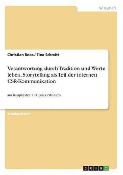 Cover for Roos · Verantwortung durch Tradition und (Book) (2016)