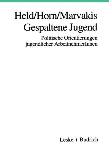 Gespaltenglishe Jugenglishd - Josef Held - Books - Vs Verlag Fur Sozialwissenschaften - 9783810015945 - January 30, 1996