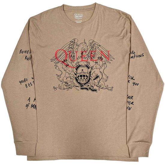 Queen Unisex Long Sleeve T-Shirt: Handwritten (Sleeve Print) - Queen - Merchandise -  - 5056561049946 - 