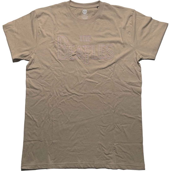 The Beatles Unisex T-Shirt: Drop T Embroidered (Embellished) - The Beatles - Koopwaar -  - 5056561052946 - 