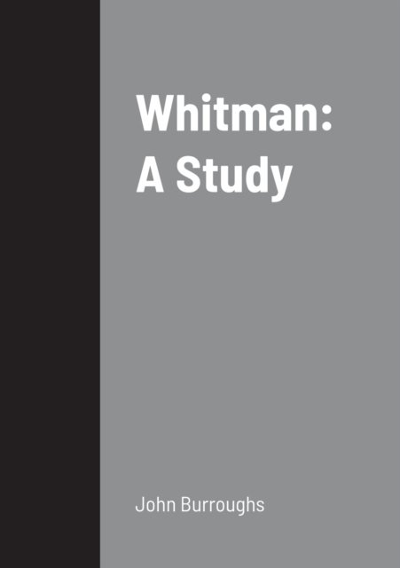 Cover for John Burroughs · Whitman (Taschenbuch) (2022)