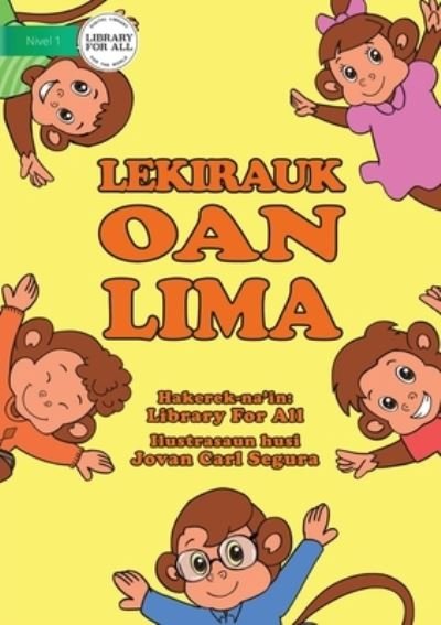 Cover for Library for All · Five Little Monkeys / Lekirauk Oan Lima (Paperback Book) [Tetun edition] (2020)