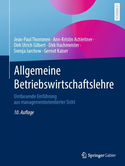 Cover for Jean-Paul Thommen · Allgemeine Betriebswirtschaftslehre (Book) (2023)