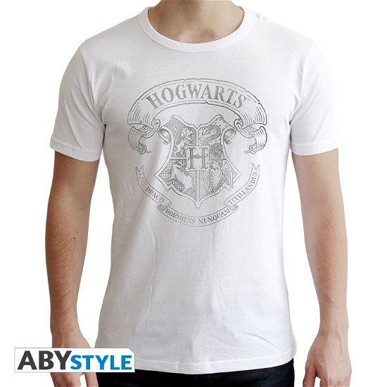 Cover for Harry Potter · HARRY POTTER - Tshirt &quot;Hogwarts&quot; man SS white - new fit * (N/A)