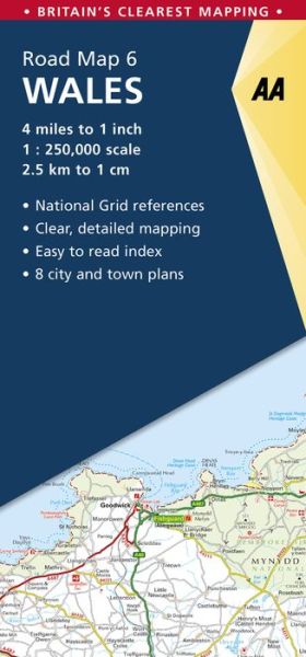 Cover for AA Publishing · Wales - AA Road Map Britain (Landkart) [6 Revised edition] (2017)