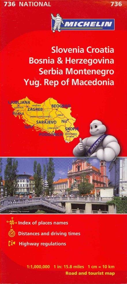 Cover for Michelin · Slovenia, Croatia, Bosnia - Michelin National Map 736 (Kartor) [10th edition] (2023)