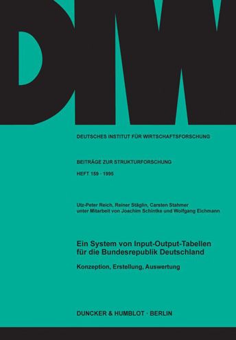 Cover for Reich · Ein System von Input-Output-Tabel (Book) (1995)