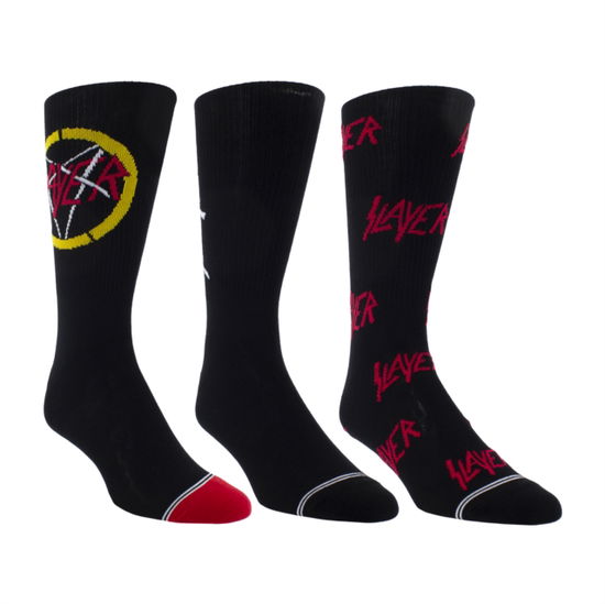 Slayer · Slayer Assorted Crew Socks 3 Pack (One Size) (TØJ) (2024)