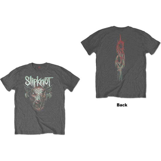 Slipknot · Slipknot Kids T-Shirt: Infected Goat (Back Print) (9-10 Years) (T-shirt) [size 9-10yrs] [Grey - Kids edition]