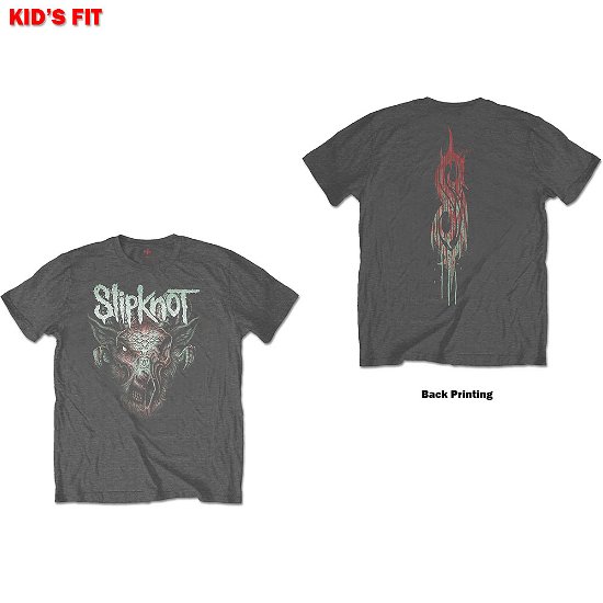Slipknot · Slipknot Kids T-Shirt: Infected Goat (Back Print) (9-10 Years) (T-shirt) [size 9-10yrs] [Grey - Kids edition]