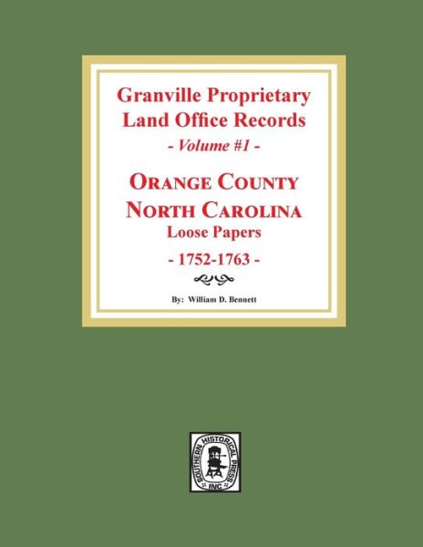 Cover for William D Bennett · Granville Proprietary Land Office Records (Paperback Book) (2019)