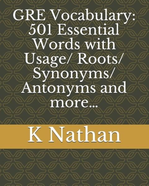 Cover for K Nathan · GRE Vocabulary (Paperback Bog) (2019)