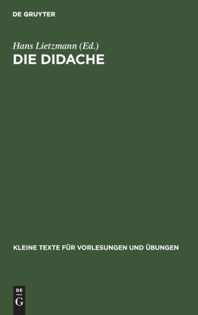 Cover for Hans Lietzmann · Die Didache (Book) (1912)