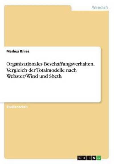 Cover for Knies · Organisationales Beschaffungsverh (Book) (2016)