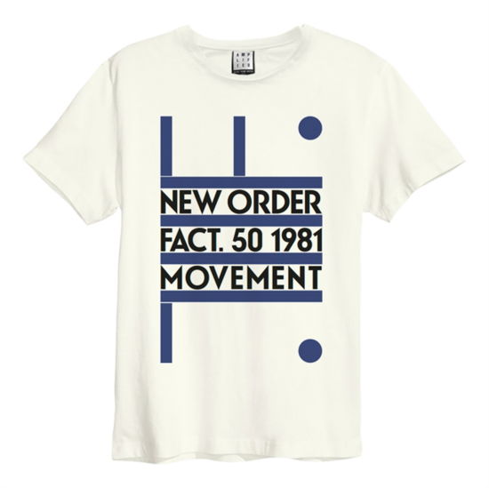 New Order - Movement Amplified Xx Large Vintage White T Shirt - New Order - Produtos - AMPLIFIED - 5054488682949 - 