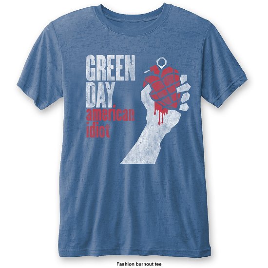 Green Day Unisex T-Shirt: American Idiot Vintage (Burnout) - Green Day - Fanituote - Unlicensed - 5055979990949 - 