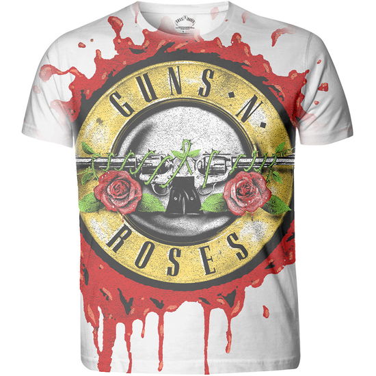 Guns N' Roses Unisex Tee: Blood Drip with Sublimation Printing - Guns N' Roses - Produtos - Bravado - 5056170604949 - 