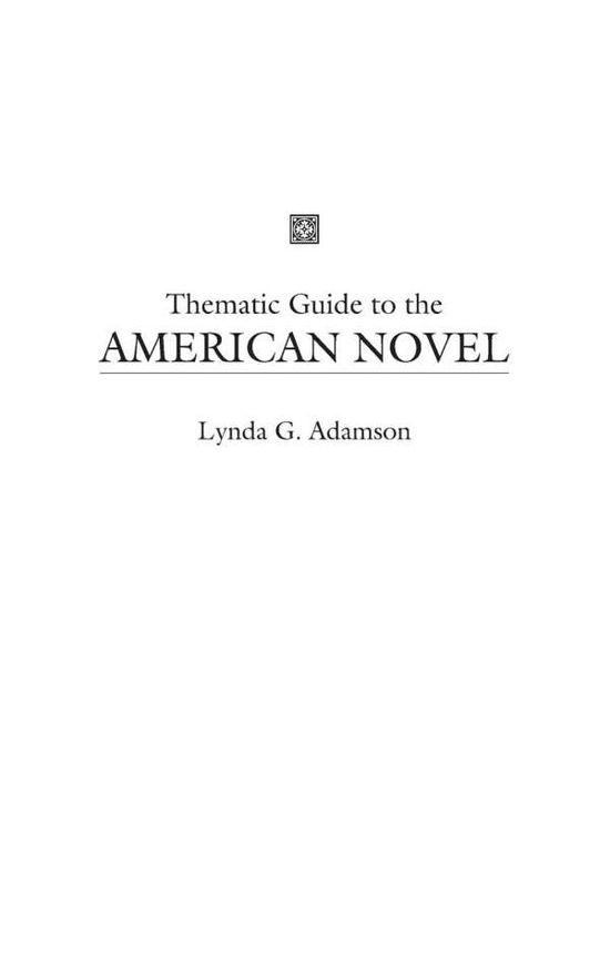 Cover for Lynda G. Adamson · Thematic Guide to the American Novel (Hardcover Book) (2002)