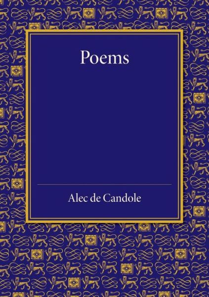 Cover for Alec De Candole · Poems (Paperback Book) (2014)