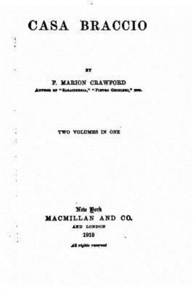 Cover for F Marion Crawford · Casa Braccio (Paperback Book) (2015)