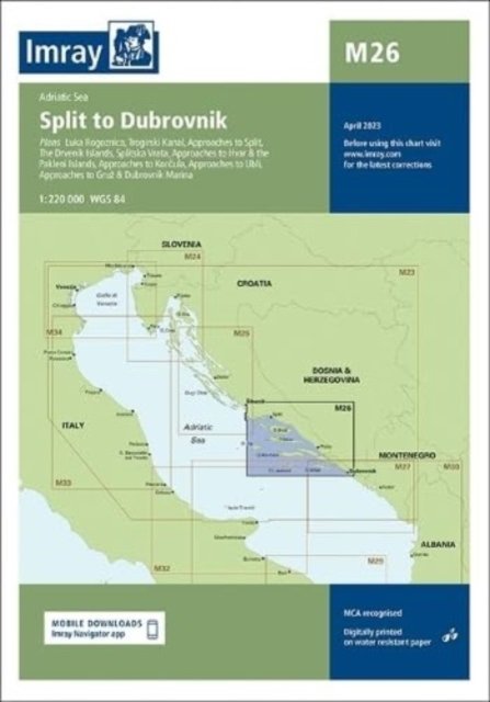 Cover for Imray · Imray Chart M26: Split to Dubrovnik - M Charts (Map) [New edition] (2023)