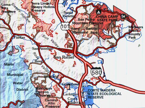 Cover for Tom Harrison · San Rafael - Central Marin Trail Map (Tom Harrison Maps) (Map) [1st edition] (2007)