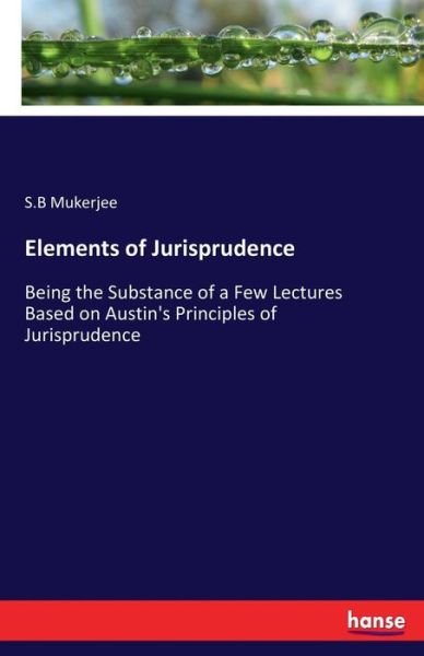 Cover for S B Mukerjee · Elements of Jurisprudence: Being the Substance of a Few Lectures Based on Austin's Principles of Jurisprudence (Paperback Bog) (2017)