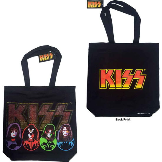 KISS Cotton Tote Bag: Faces & Logo (Back Print) - Kiss - Produtos - ROFF - 5055295322950 - 3 de junho de 2013