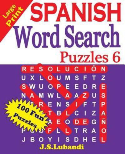 Cover for Jaja Media · Large Print SPANISH Word Search Puzzles 6 (Paperback Book) (2016)