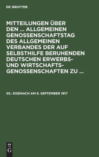 Cover for No Contributor · Eisenach am 8. September 1917 (Hardcover bog) (2018)