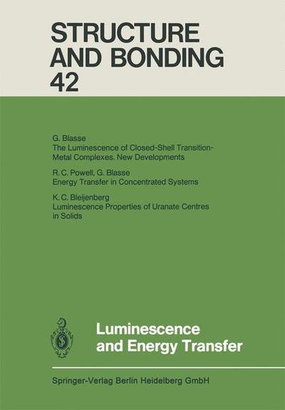 Cover for Xue Duan · Luminescence and Energy Transfer - Structure and Bonding (Hardcover Book) (1980)