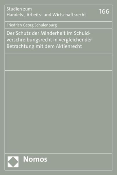 Cover for Schulenburg · Der Schutz der Minderheit i (Book) (2017)