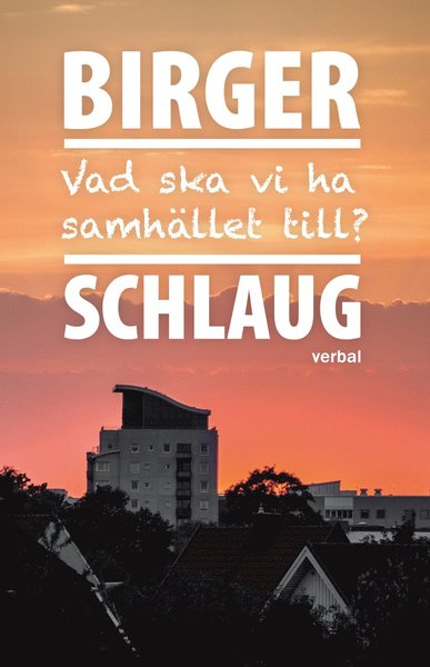 Cover for Birger Schlaug · Vad ska vi ha samhället till? (Hardcover Book) (2020)