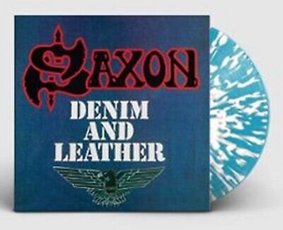 Cover for Saxon · Denim and Leather (LP) [Blue / White Splatter edition] (2018)