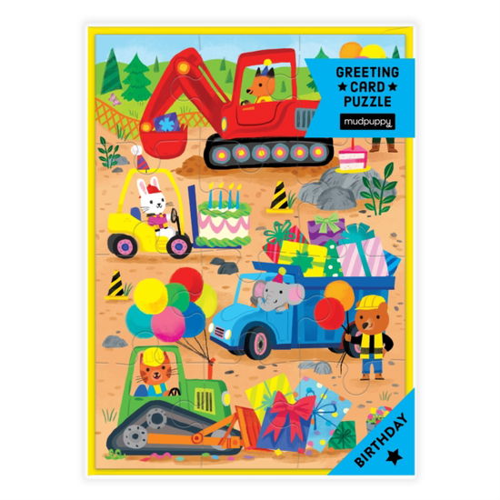 Cover for Mudpuppy · Construction Site Birthday Greeting Card Puzzle (SPEL) (2025)