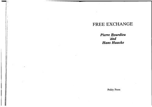 Cover for Pierre Bourdieu · Free Exchange (Book) (1995)