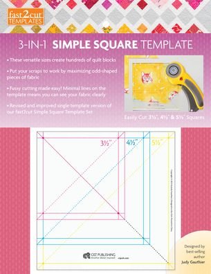Cover for Judy Gauthier · Fast2cut 3-in-1 Simple Square Template: Easily Cut 3 1/2 &quot;, 4 1/2 &quot; &amp; 5 1/2 &quot; Squares (Paperback Book) (2023)