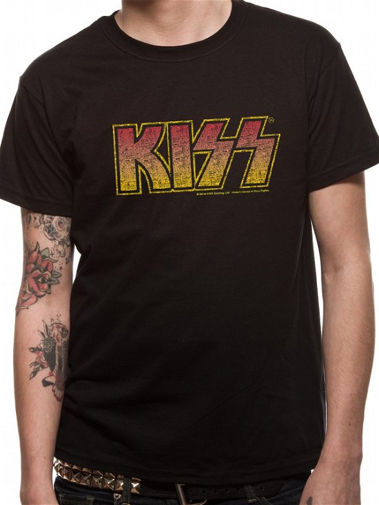 Cover for Kiss · Kiss - Vintage Logo (T-shirt Unisex Tg. L) (T-shirt) [size L]